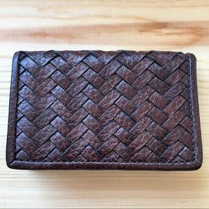 Cole Haan Woven Leather Card Holder